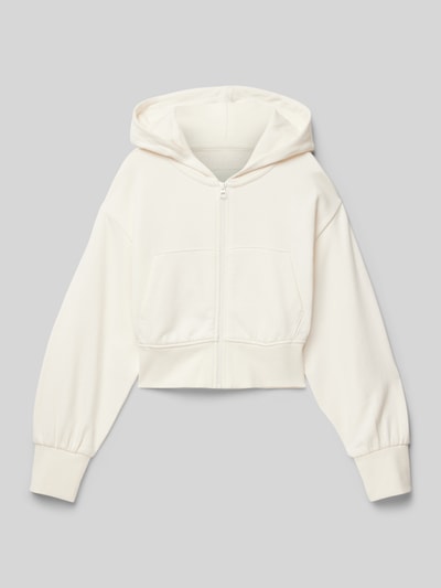 Tom Tailor Cropped Hoodie aus reiner Baumwolle Offwhite 1