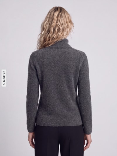 MM by Max Mara relaxed fit pullover van mix van wol en kasjmier model 'CARIOCA' Antraciet - 5