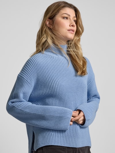 Marc O'Polo Loose Fit Strickpullover aus schwerer, reiner Bio-Baumwolle Hellblau 3