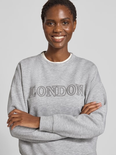 Vila Sweatshirt mit Rundhalsausschnitt Modell 'REFLECT' Hellgrau 3