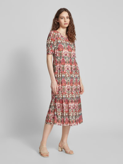 ROBE LÉGÈRE Midi-jurk met all-over motief en pofmouwen Rood - 1