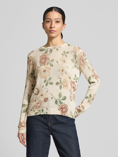 Jake*s Collection Strickpullover aus Leinen-Mix mit Viskose-Anteil Ecru 4