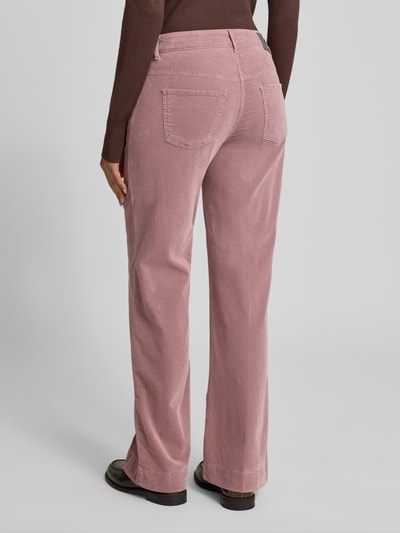 MAC Corduroy broek met wijde pijpen en steekzakken Rosé - 5