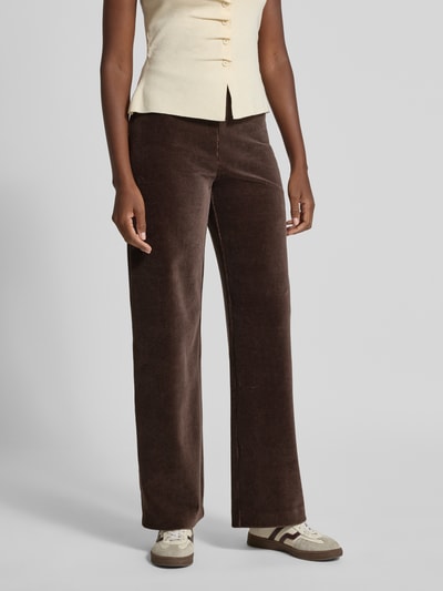 Raffaello Rossi Spodnie sztruksowe z szeroką nogawką model ‘ELAINE’ Średniobrązowy 4