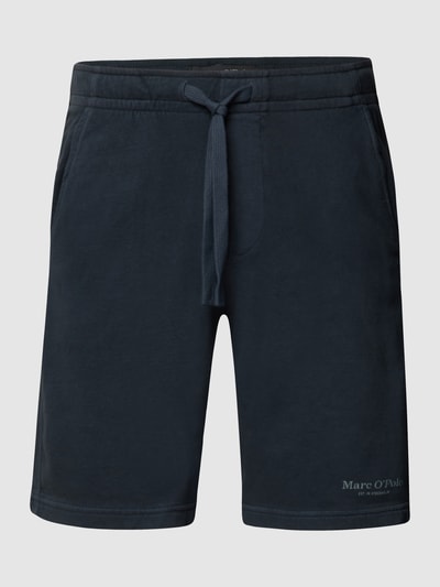 Marc O'Polo Sweatshorts mit Label-Print Dunkelblau 2