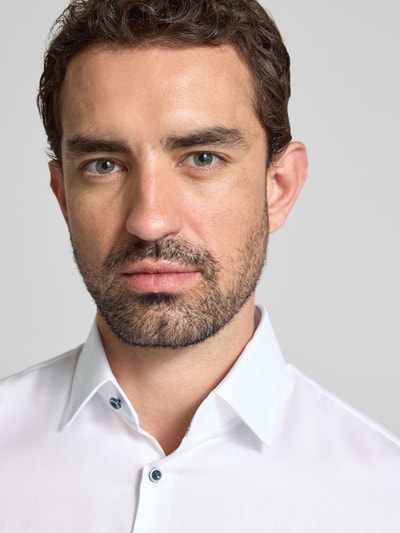 Jake*s Slim Fit Businesshemd mit extra langem Arm Weiss 3