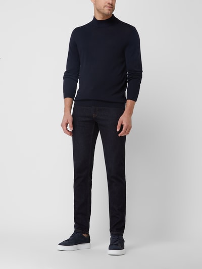 Hiltl Slim fit jeans met kasjmier, model 'Tecade' Donkerblauw - 1