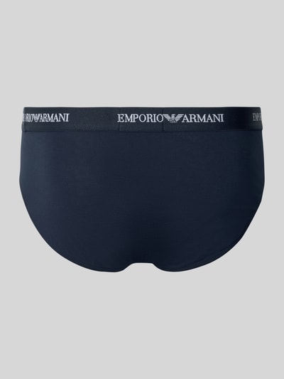 Emporio Armani Slip mit elastischem Logo-Bund im 3er-Pack Dunkelblau 3