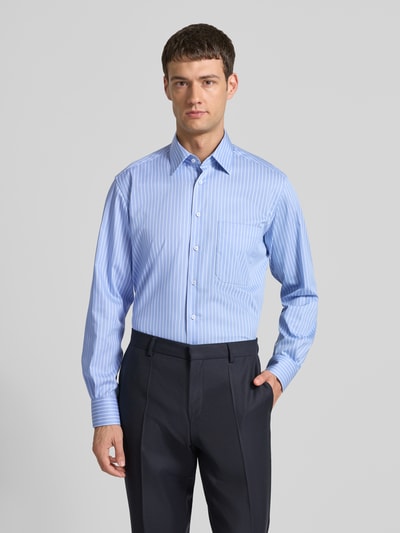 ETERNA Koszula biznesowa o kroju comfort fit z kieszenią na piersi Błękitny 4