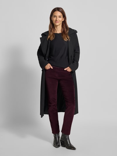Raphaela By Brax Flared Fit Cordhose mit Viskose-Anteil Modell 'PAMINA' Bordeaux 1