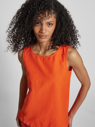Christian Berg Woman Leinentop mit Rundhalsausschnitt Dunkelorange 3