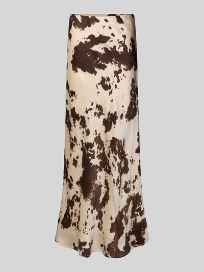 Neo Noir Maxirock im Allover-Look mit elastischem Bund Dunkelbraun 2