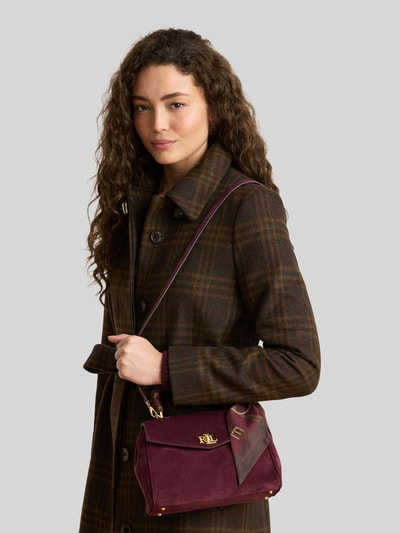 Lauren Ralph Lauren Kleine Satchel aus Kalbnappaleder mit Tuchdetail Modell 'FARRAH' Dunkelbraun 1