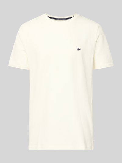 Fynch-Hatton T-shirt met logostitching Offwhite - 2