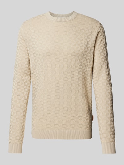 Only & Sons Gebreide pullover met structuurmotief, model 'KALLE' Beige - 2