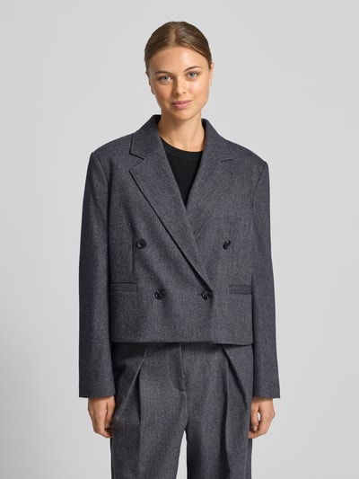 BOSS Orange Boxy fit korte blazer met wol, model 'JAFLENI' Donkerblauw - 4