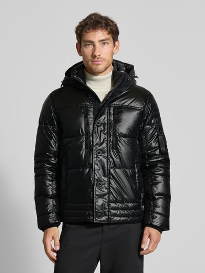 Tom Tailor Gewatteerd regular fit jack met afneembare capuchon Zwart - 4