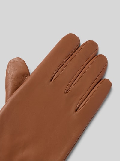 Lauren Ralph Lauren Handschuhe aus Schafsleder mit Logo-Applikation Taupe 3