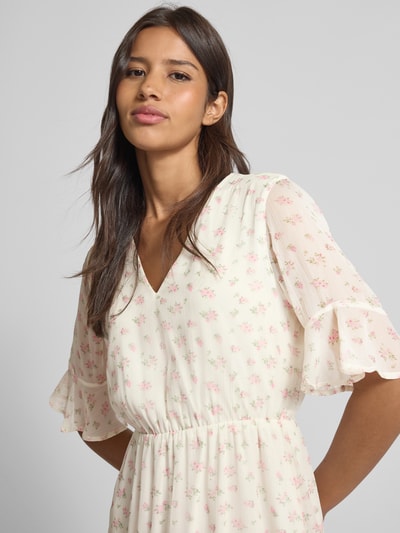 Vero Moda Getailleerde mini-jurk met V-hals, model 'SMILLA' Offwhite - 3