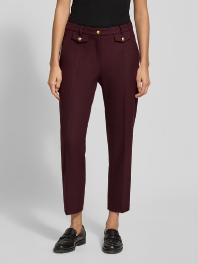 Cambio Stoffen broek met viscose en persplooien, model 'KRYSTAL' Bordeaux - 4