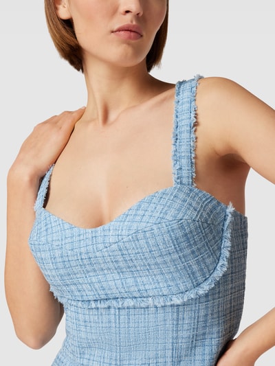 Guess Top mit Glencheck-Muster Modell 'EMILY' Bleu 3