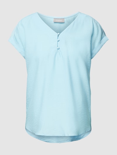 Fransa Blusenshirt mit V-Ausschnitt Modell 'HOT' Bleu 2