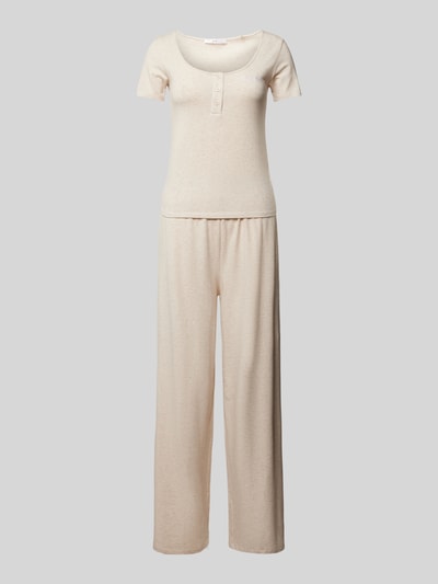 Guess Pyjama met labelstitching, model 'CARRIE' Beige gemêleerd - 1