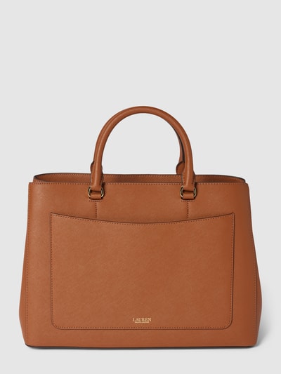 Lauren Ralph Lauren Handtas met labelapplicatie, model 'HANNA' Cognac - 4