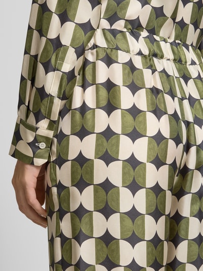 Weekend Max Mara Loose fit zijden broek met all-over motief, model 'FIBBIA' Groen - 3