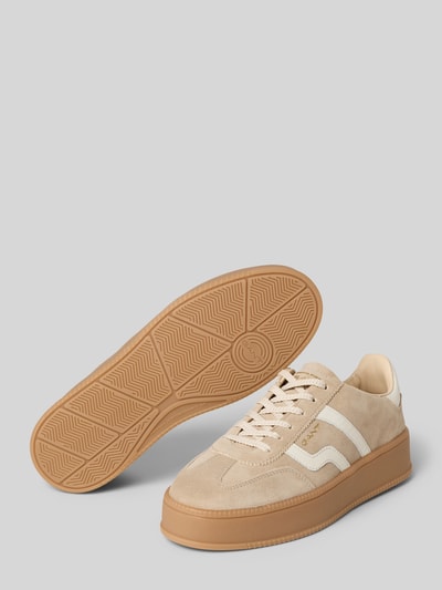 Productfoto, Sneaker uit echt leer Model 'Cuzmani' van Gant in beige met afgeronde pasvorm, logoprint, hakhoogte maat 40: 4 cm, schachthoogte: 7 cm, schachtbreedte: 9 cm