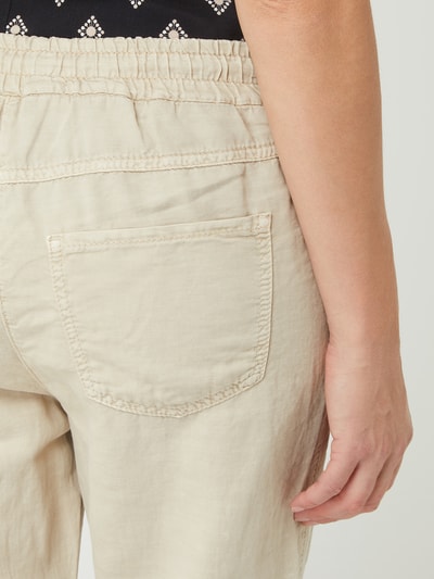 MAC Luźne spodnie z dodatkiem lnu model ‘Easy’ Beżowy 3