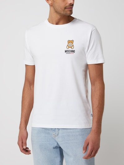 Moschino Swim + Underwear T-Shirt mit Logo Modell 'Underbear'  Weiss 4
