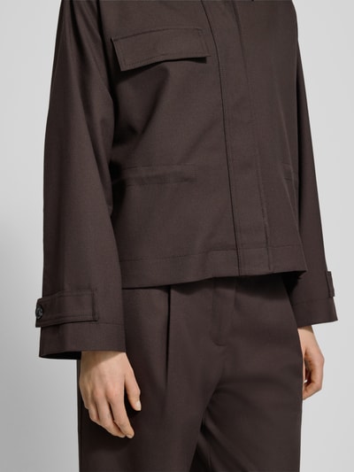 Samsøe Samsøe Jack met platte kraag, model 'LIXA' Chocoladebruin gemêleerd - 3