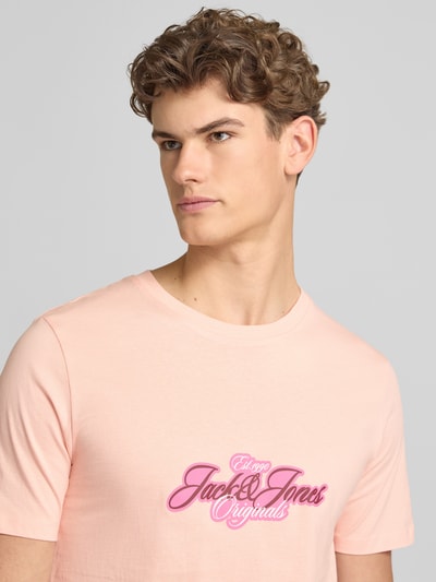 JACK & JONES T-Shirt mit Label-Print Modell 'CASSIS' Apricot 3