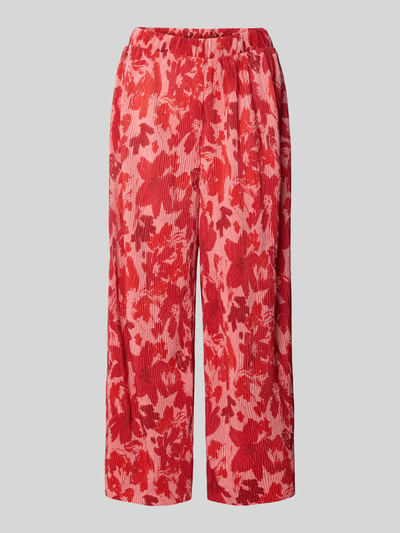 PIECES Regular Fit Culotte mit Allover-Muster Modell 'FLORA' Rot Melange 2