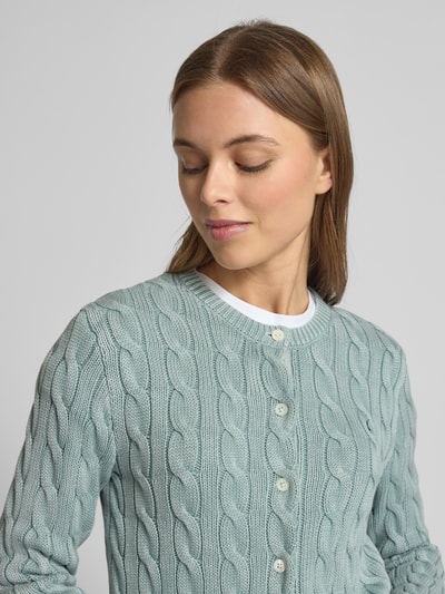Polo Ralph Lauren Cardigan mit Zopfmuster Hellblau 3