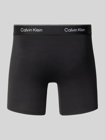 Produktfoto, Pant & Trunk mit elastischem Label-Bund im 3er-Pack von Calvin Klein Underwear, schwarze Farbe, glatte Baumwoll-Elasthan-Oberfläche
