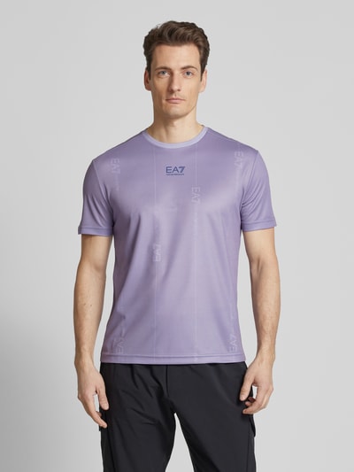 EA7 Emporio Armani T-Shirt mit Label-Print Mittelgrau 4