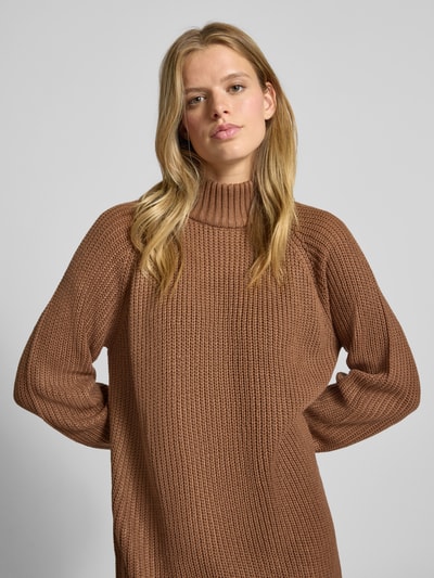 Noisy May Sukienka mini z prążkowanymi wykończeniami model ‘TIMMY’ Orzechowy 3