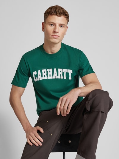 Carhartt Work In Progress T-Shirt mit Label-Print Dunkelgruen 3