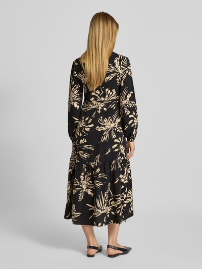 GUIDO MARIA KRETSCHMER WOMAN Relaxed fit maxi-jurk van viscosemix, model 'Ayana' Zwart - 5