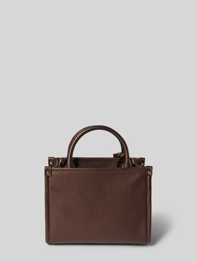 Productfoto, Handtasche in Leder-Optik van Liu Jo White in bruin met logodetail, Hoofdvak met ritssluiting, Afneembare schouderband, Breedte 26 cm, Lengte 21 cm, Diepte 10 cm, schouderbandlengte 120 cm, gestructureerd oppervlak
