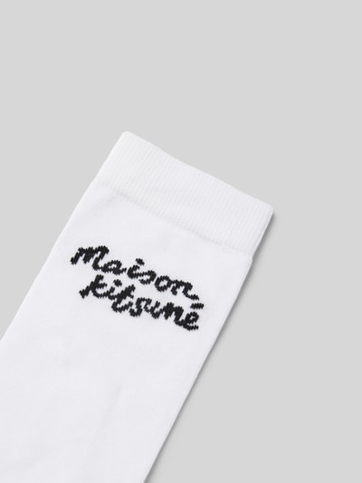 MAISON KITSUNE Socken mit Label-Print Weiss 2