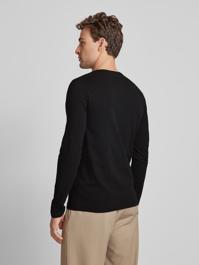 Tommy Hilfiger Regular Fit Longsleeve aus Viskose mit Label-Stitching Black 5