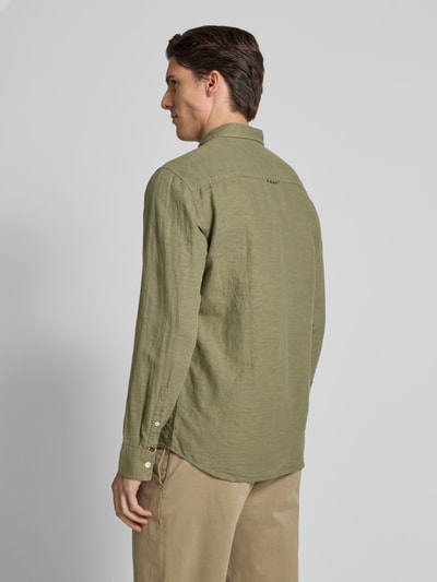 camel active Regular Fit Freizeithemd mit Leinen-Anteil Oliv 5