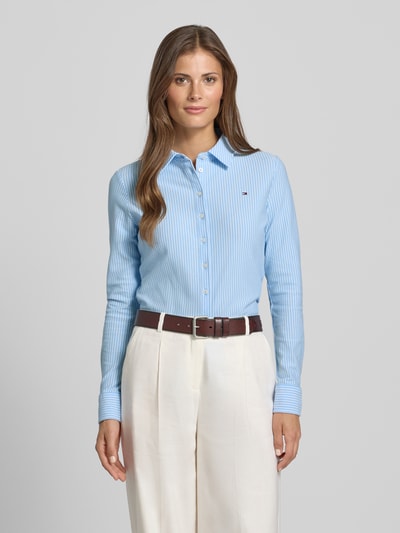 Tommy Hilfiger Shaped Fit Hemdbluse Baumwoll-Mix Hellblau 4