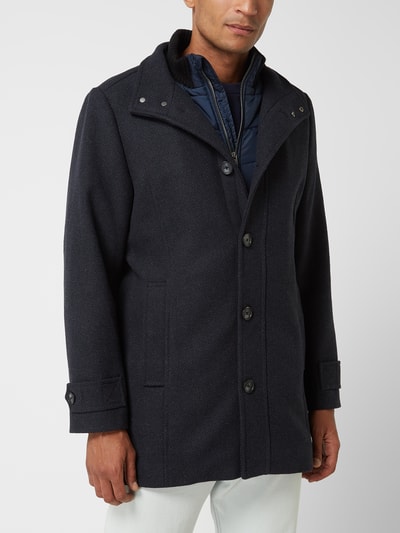 Tom Tailor Kurzmantel mit Kontrastblende Marineblau meliert 4