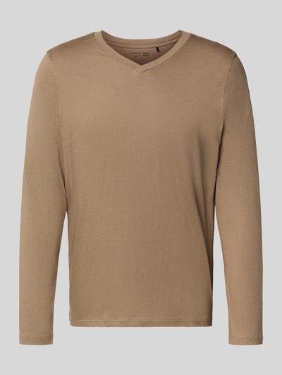 Schiesser Regular fit shirt met lange mouwen en V-hals Beige - 2