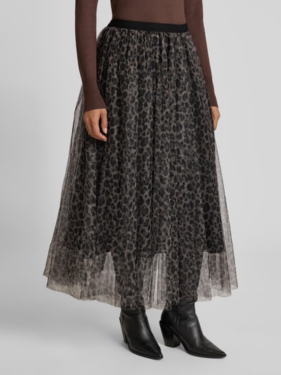 Apricot Regular Fit Maxirock mit Allover-Animal-Print Black 4