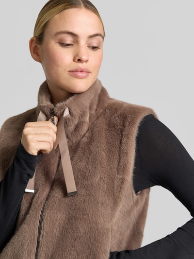 monari Regular fit bodywarmer van imitatiebont Taupe - 3
